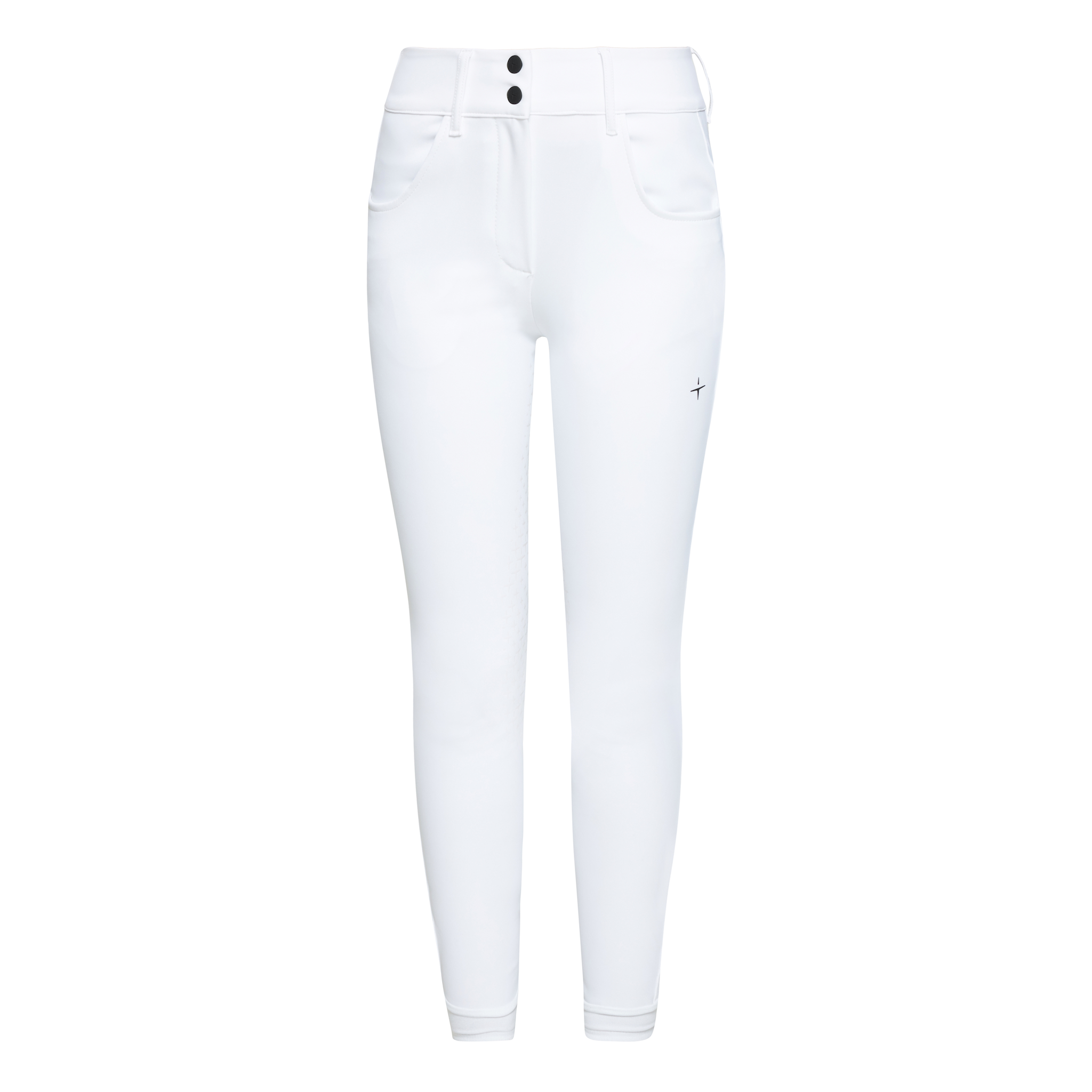 Trolle Ladies Athlete High Waist Breeches with full grip, white, designed for riding, featuring a sleek fit and athletic style.
