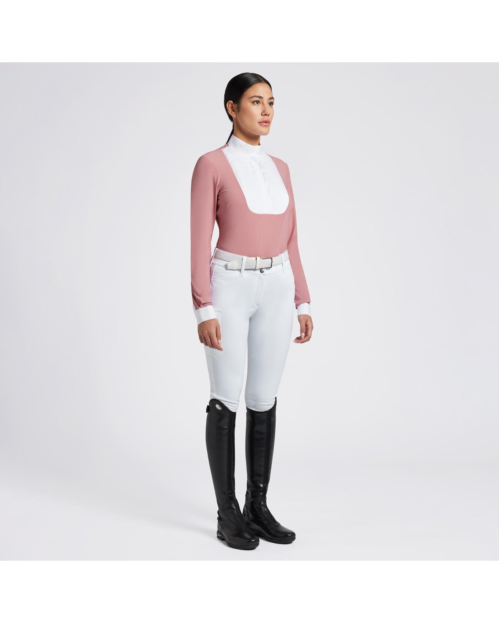 Cavalleria Toscana Ladies CT Pleated Bib Long Sleeve Competition Shirt - Espayo Equestrian