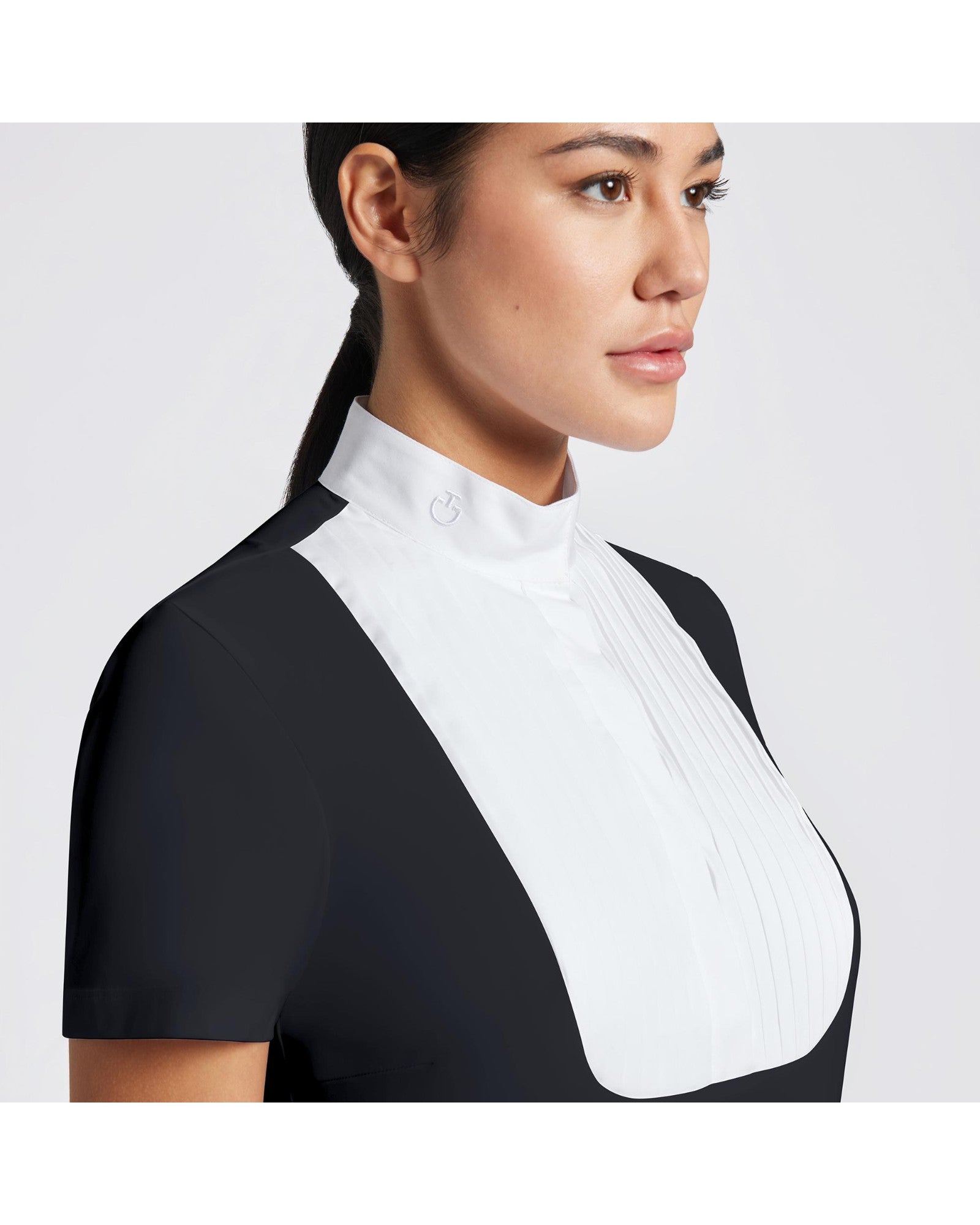 Cavalleria Toscana Ladies CT Pleated Bib Short Sleeve Competition Shirt - Espayo Equestrian
