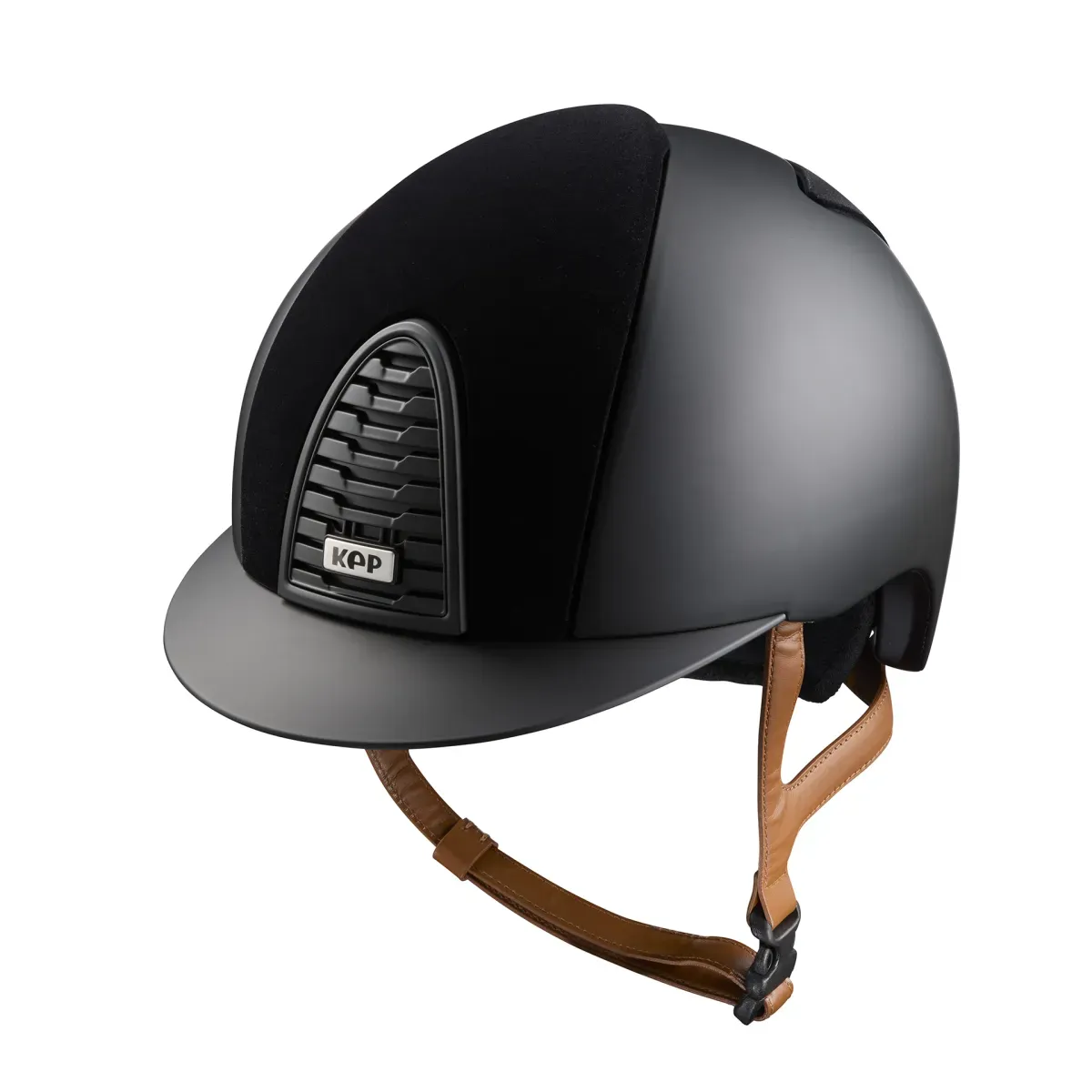 KEP Cromo 2.0 Matt Riding Helmet with Front & Rear Velvet Inserts - Beige Chin Strap - Espayo Equestrian