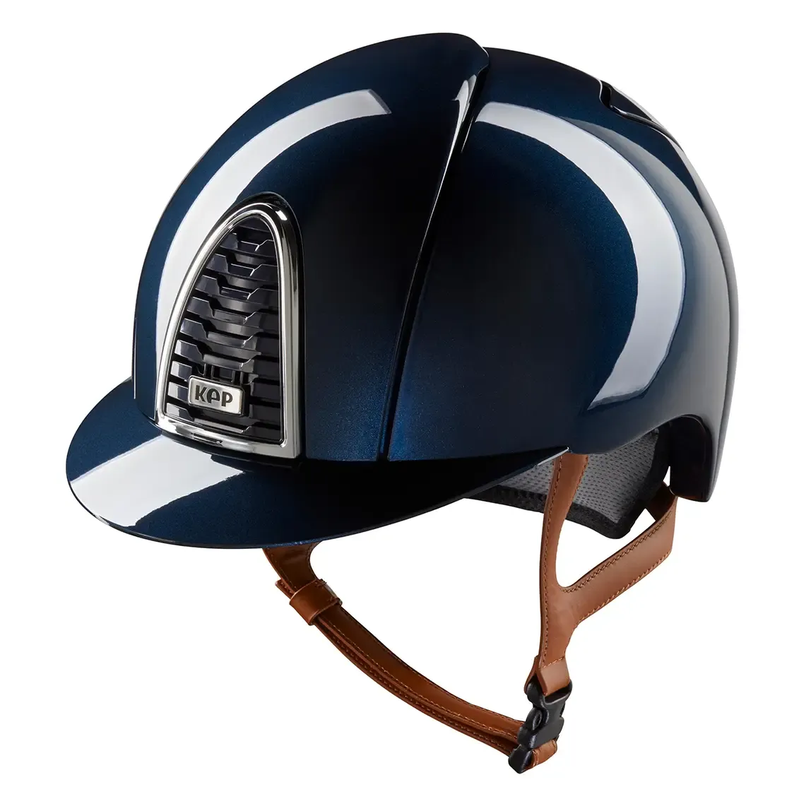 KEP Cromo 2.0 Shine Riding Helmet with Beige Chinstrap - Espayo Equestrian