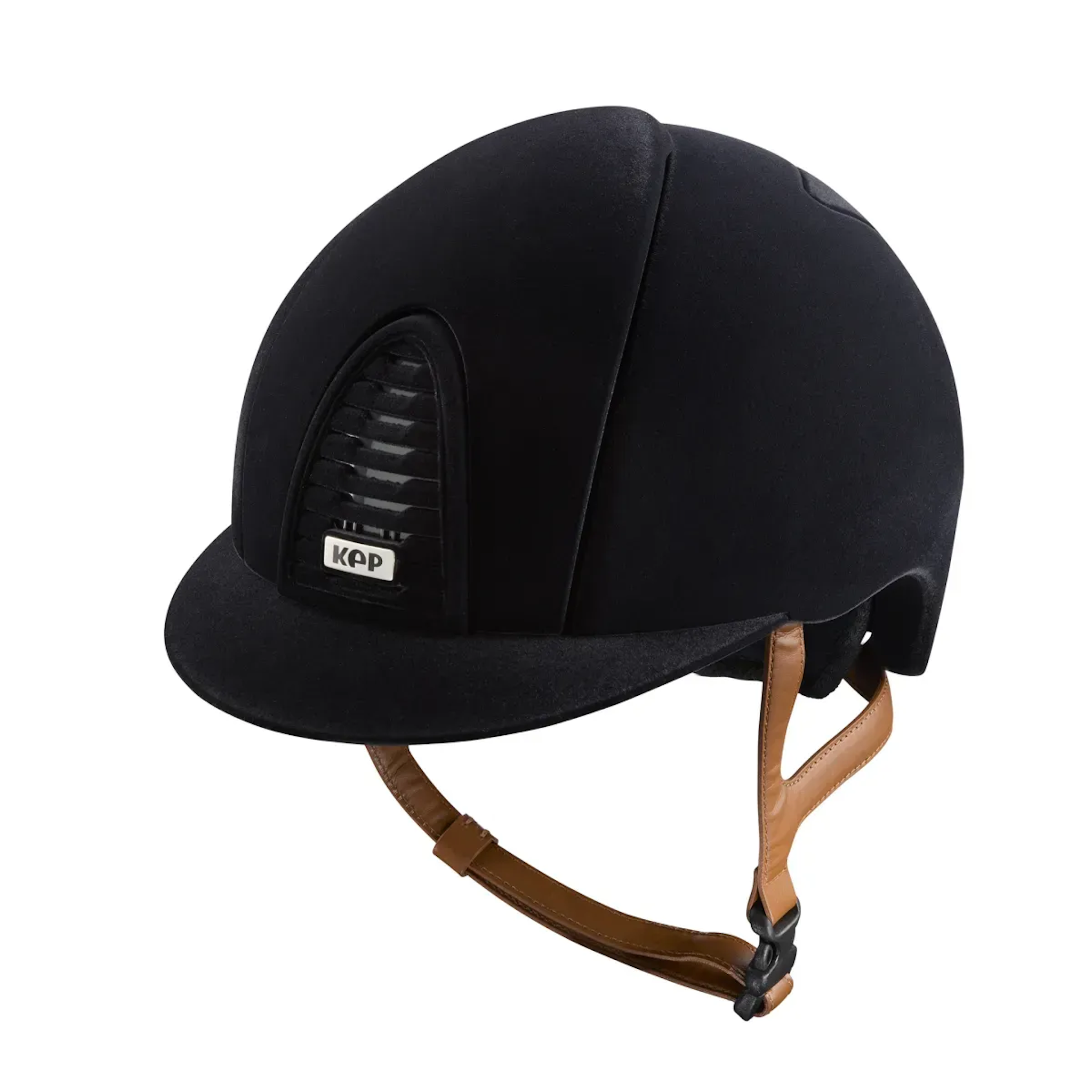 KEP Cromo 2.0 Velvet Riding Helmet with Beige Chin Strap - Espayo Equestrian