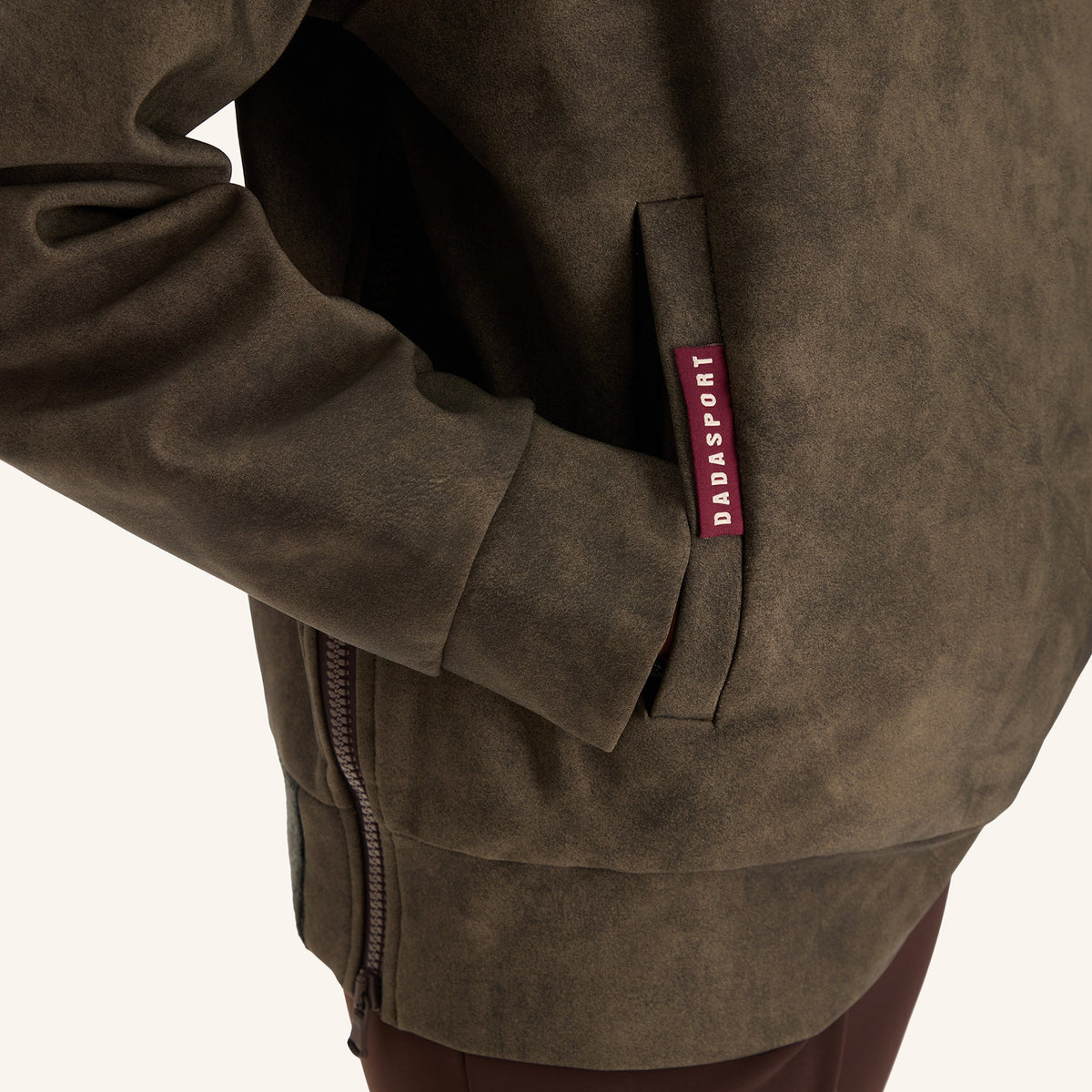 Dada Sport Ladies Urvoso Waterproof Riding Jacket in oxyde green, detail