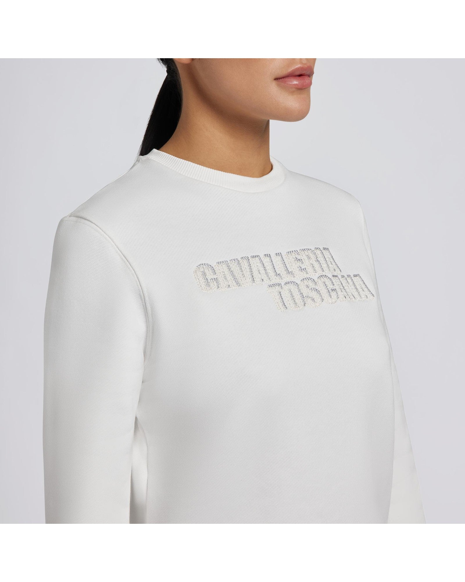 Cavalleria Toscana Ladies Cotton Crew Neck Sweatshirt - Espayo Equestrian