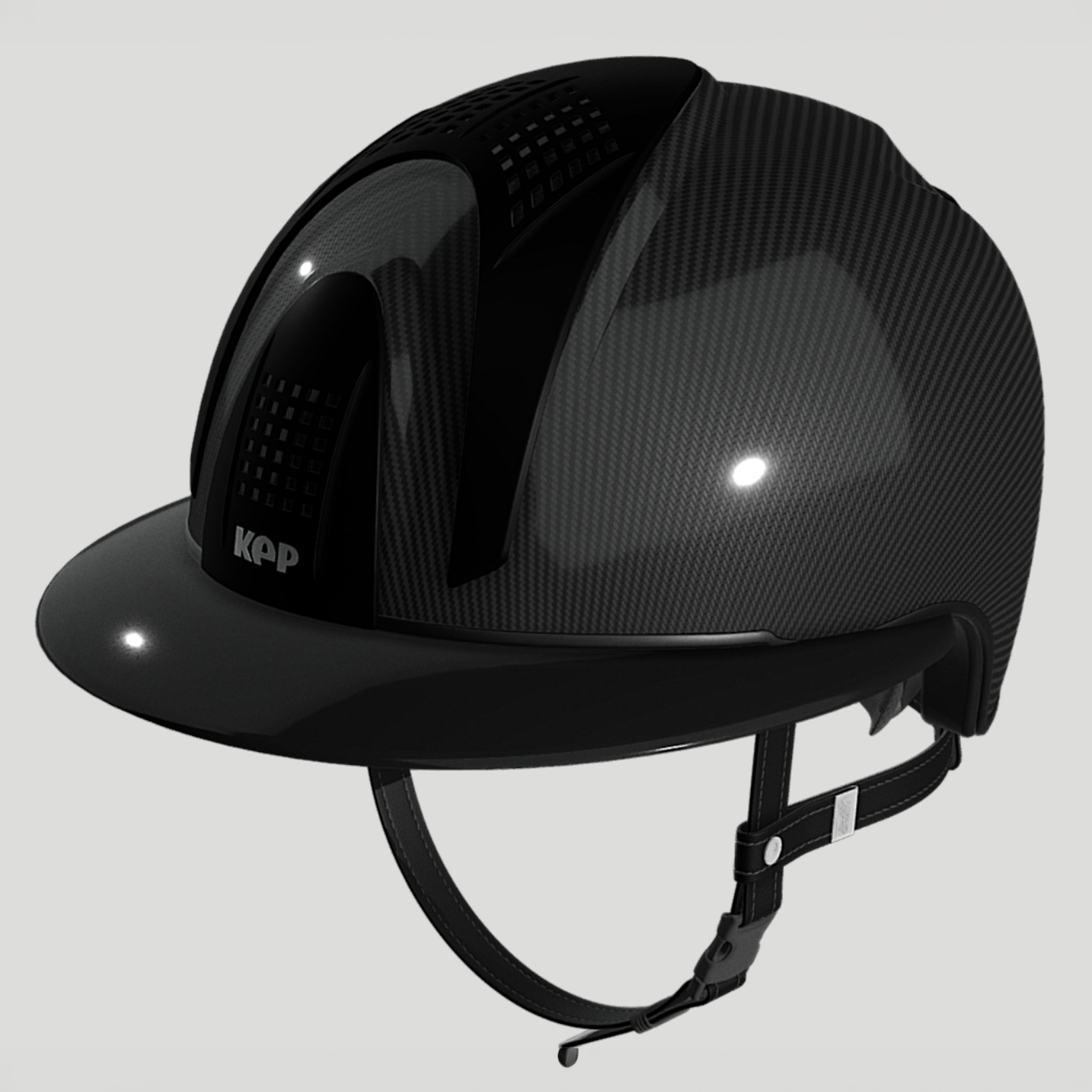 KEP Carbon Shine Polo Riding Helmet with 3 Matt Inserts - Espayo Equestrian