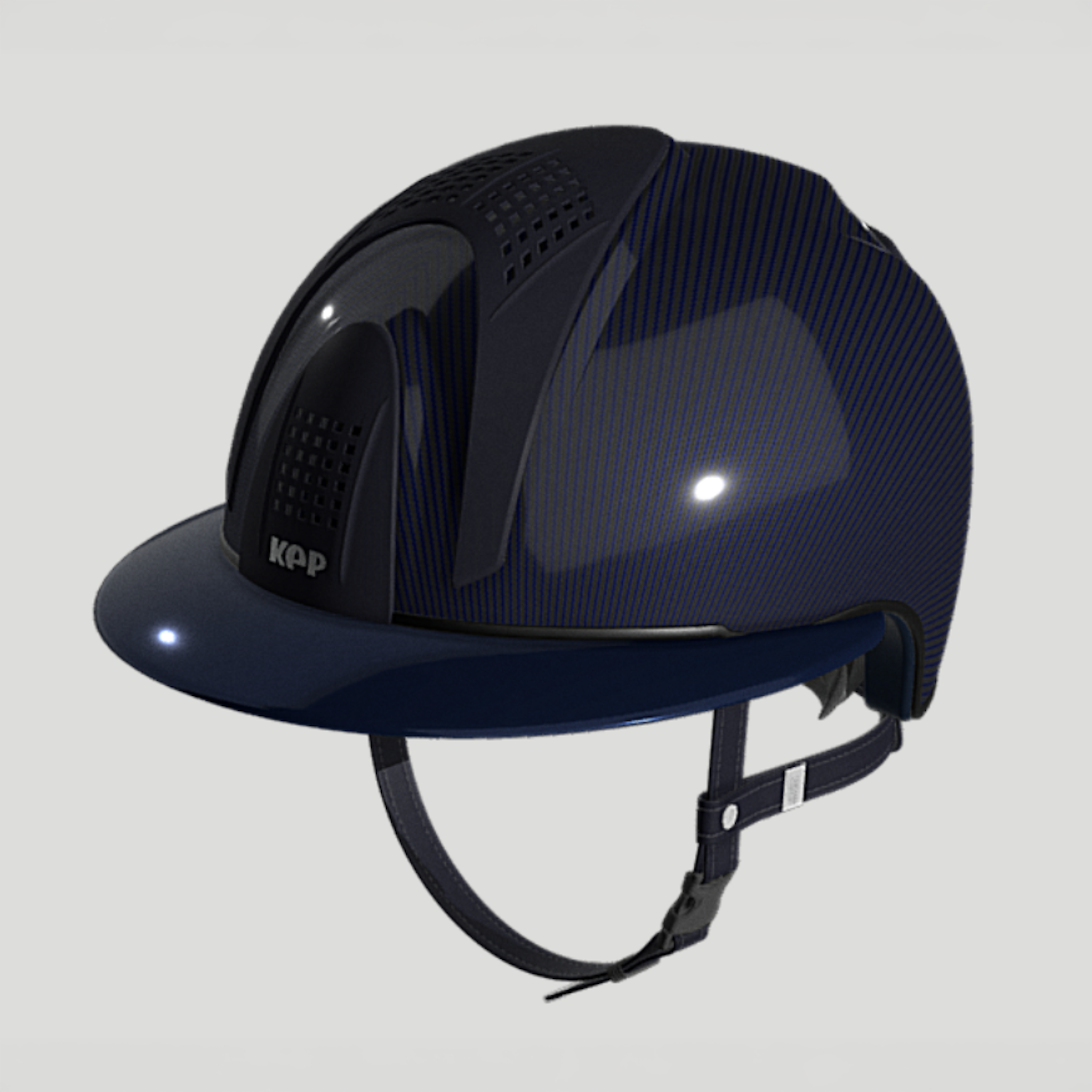 KEP Carbon Shine Polo Riding Helmet with 3 Matt Inserts - Espayo Equestrian