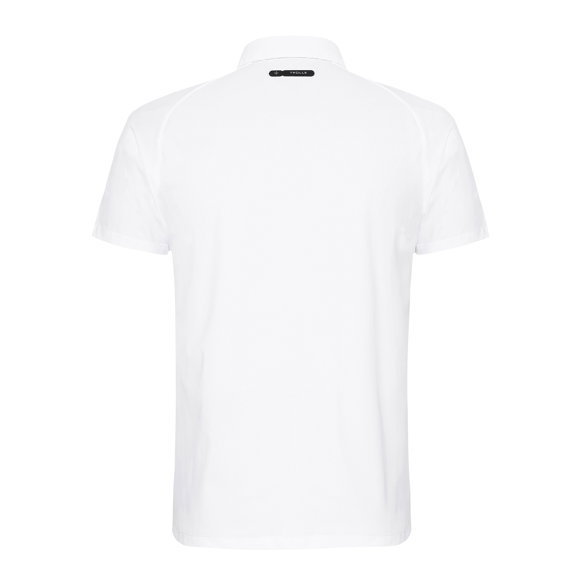 White Trolle Mens Aero Show Shirt with tailored fit and short sleeves, designed for show and performance.