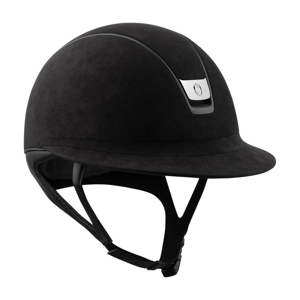Samshield Miss Shield Premium 2.0 Riding Helmet, Alcantara, Matt Trim, Black Chrome Blazon - Espayo Equestrian