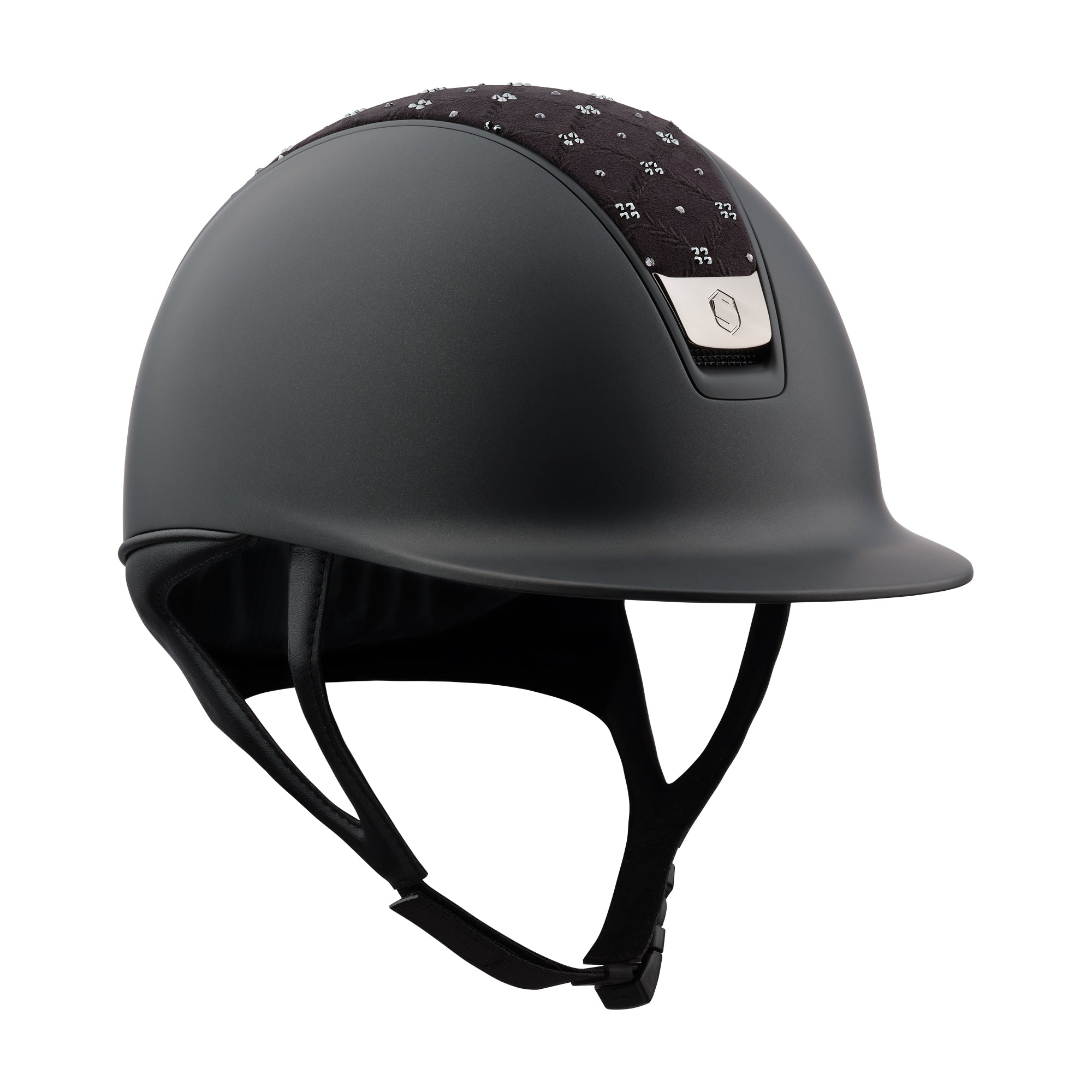 Samshield Shadowmatt 2.0 Riding Helmet, Royal Flower Top, Matt Trim, Black Chrome Blazon - Espayo Equestrian