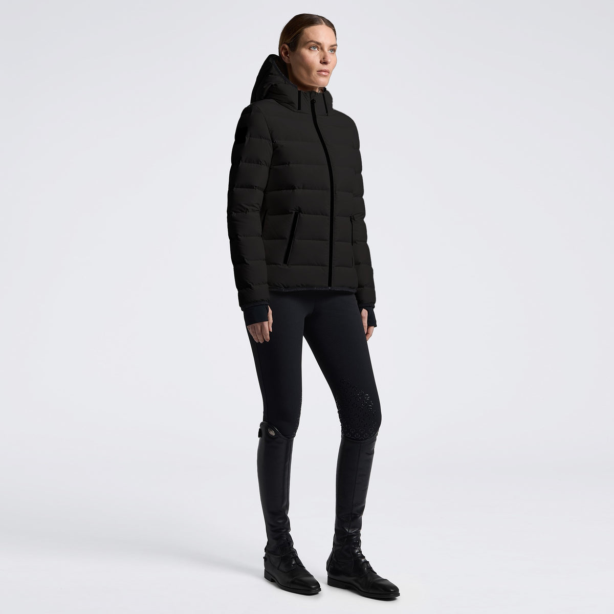 Cavalleria Toscana Ladies Hooded Down Jacket – Black