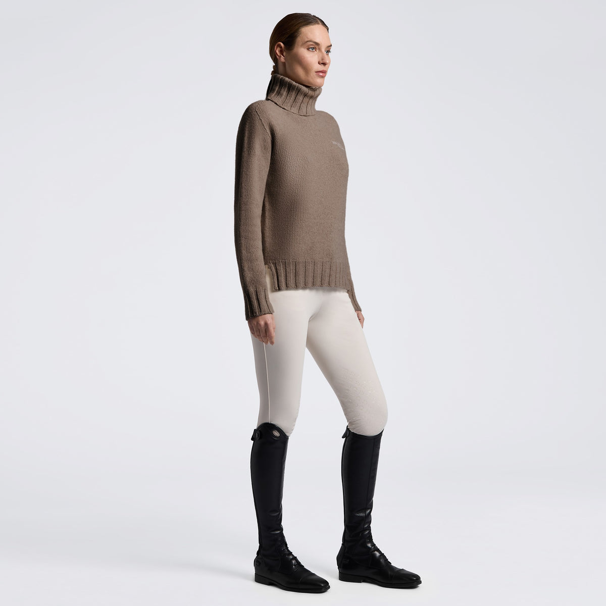 Cavalleria Toscana Ladies Pure Wool Turtleneck Sweater – Espresso