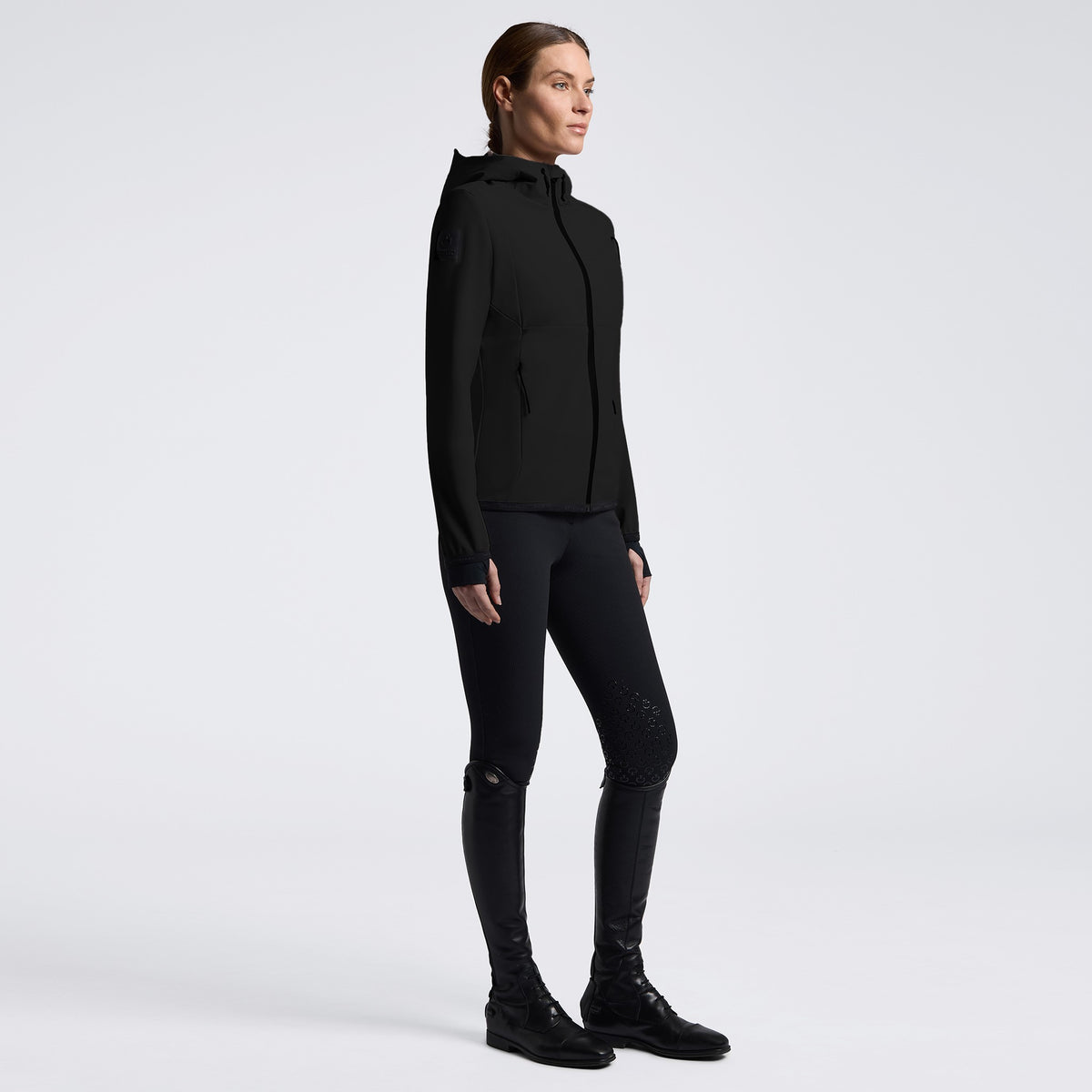 Cavalleria Toscana Ladies Thermal Hooded Performance Softshell Jacket – Black
