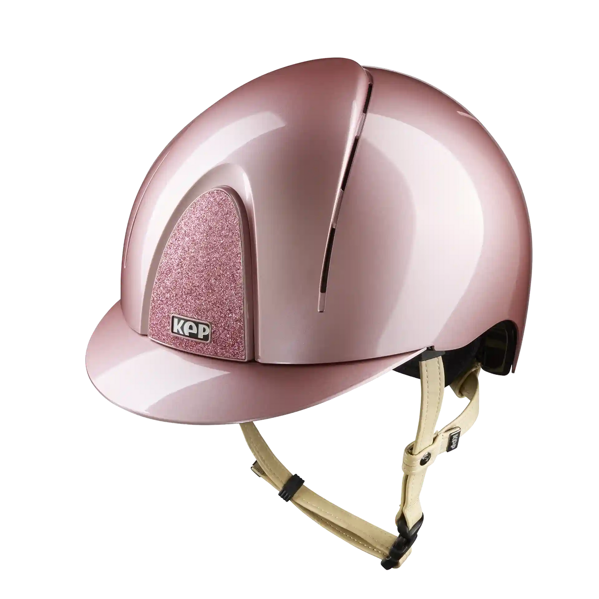 KEP Smart Nova Metal Polish Star in Pink with glitter Star Pink front insert and cream chin strap, front view