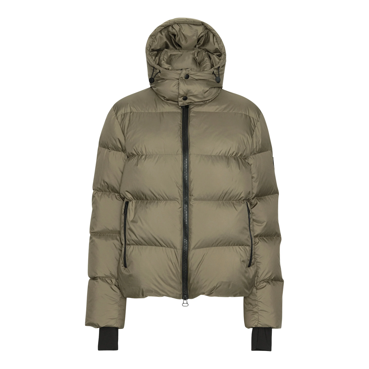 Trolle Ladies Goose Down Puffer Jacket in Olive, a lightweight goose down winter jacket.