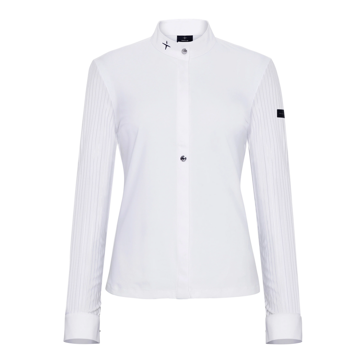 Trolle Ladies Mat High Speed Long Sleeve Show Shirt in White, a breathable long sleeve competition shirt.