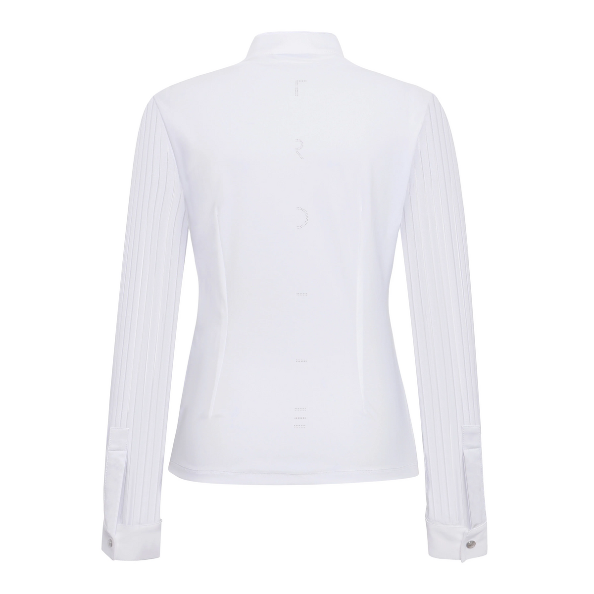Trolle Ladies Mat High Speed Long Sleeve Show Shirt in White, a breathable long sleeve competition shirt.