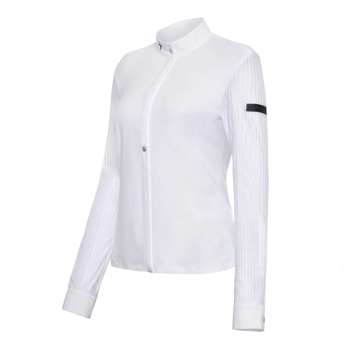 Trolle Ladies Mat High Speed Long Sleeve Show Shirt in White, a breathable long sleeve competition shirt.