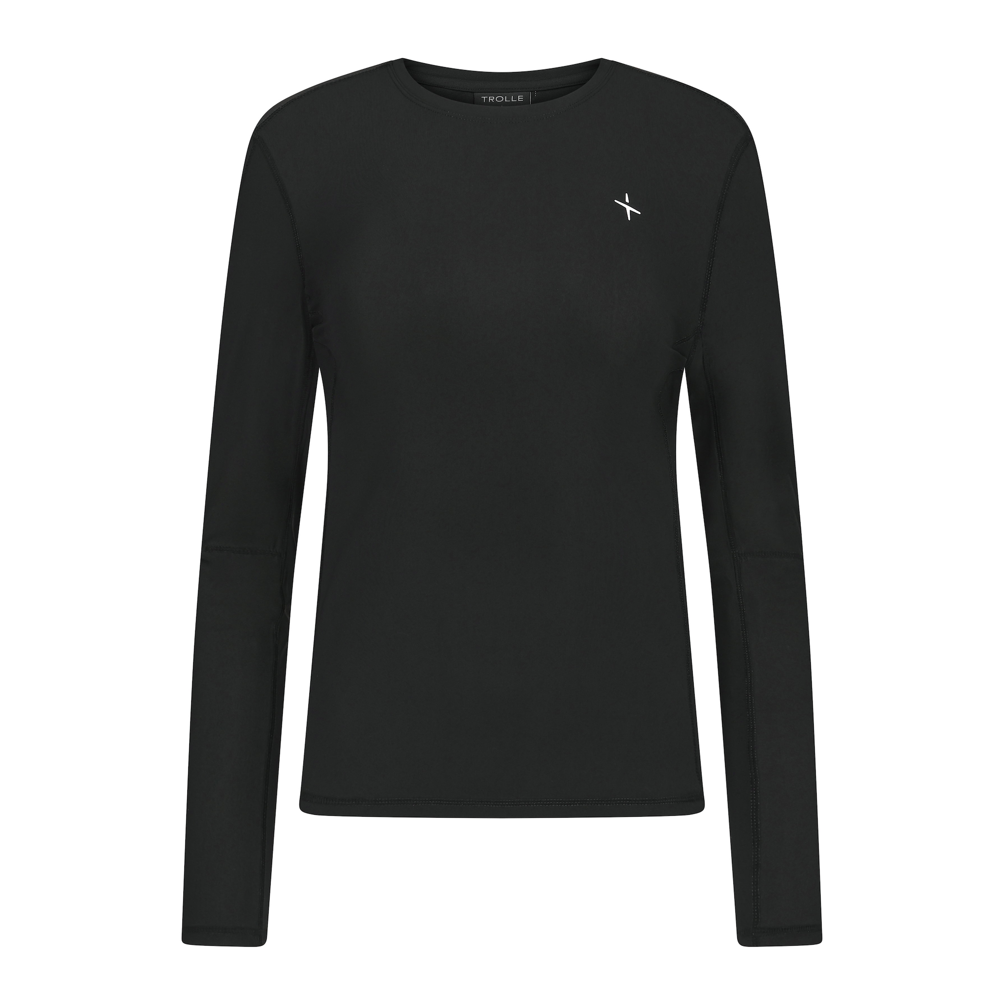 Trolle Ladies Perforated Long Sleeve T-Shirt in Black, a breathable long sleeve training top.