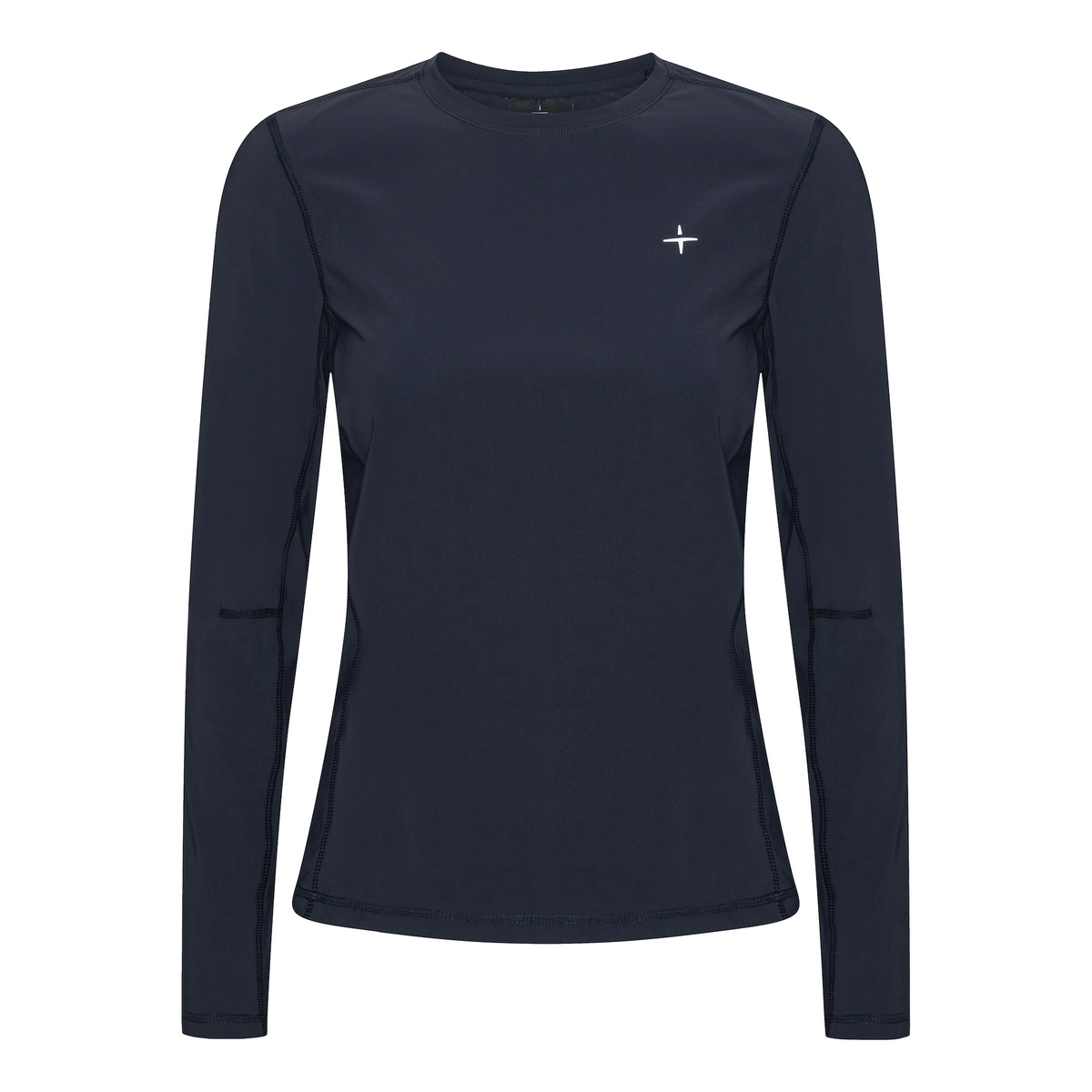 Trolle Ladies Perforated Long Sleeve T-Shirt in Navy, a breathable long sleeve training top.