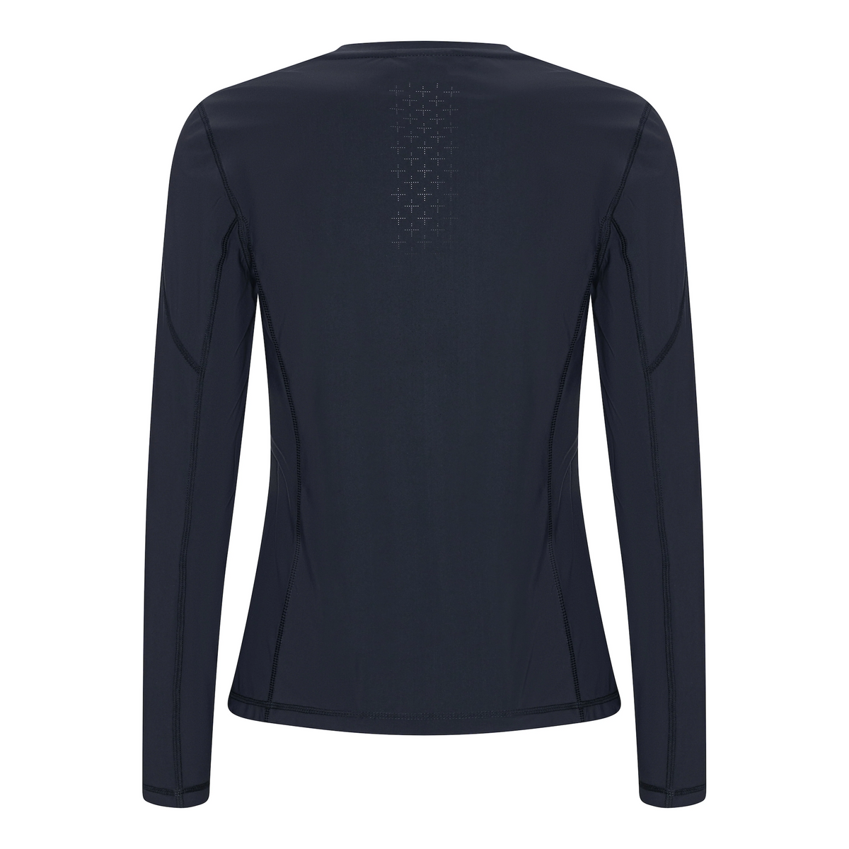 Trolle Ladies Perforated Long Sleeve T-Shirt in Navy, a breathable long sleeve training top.