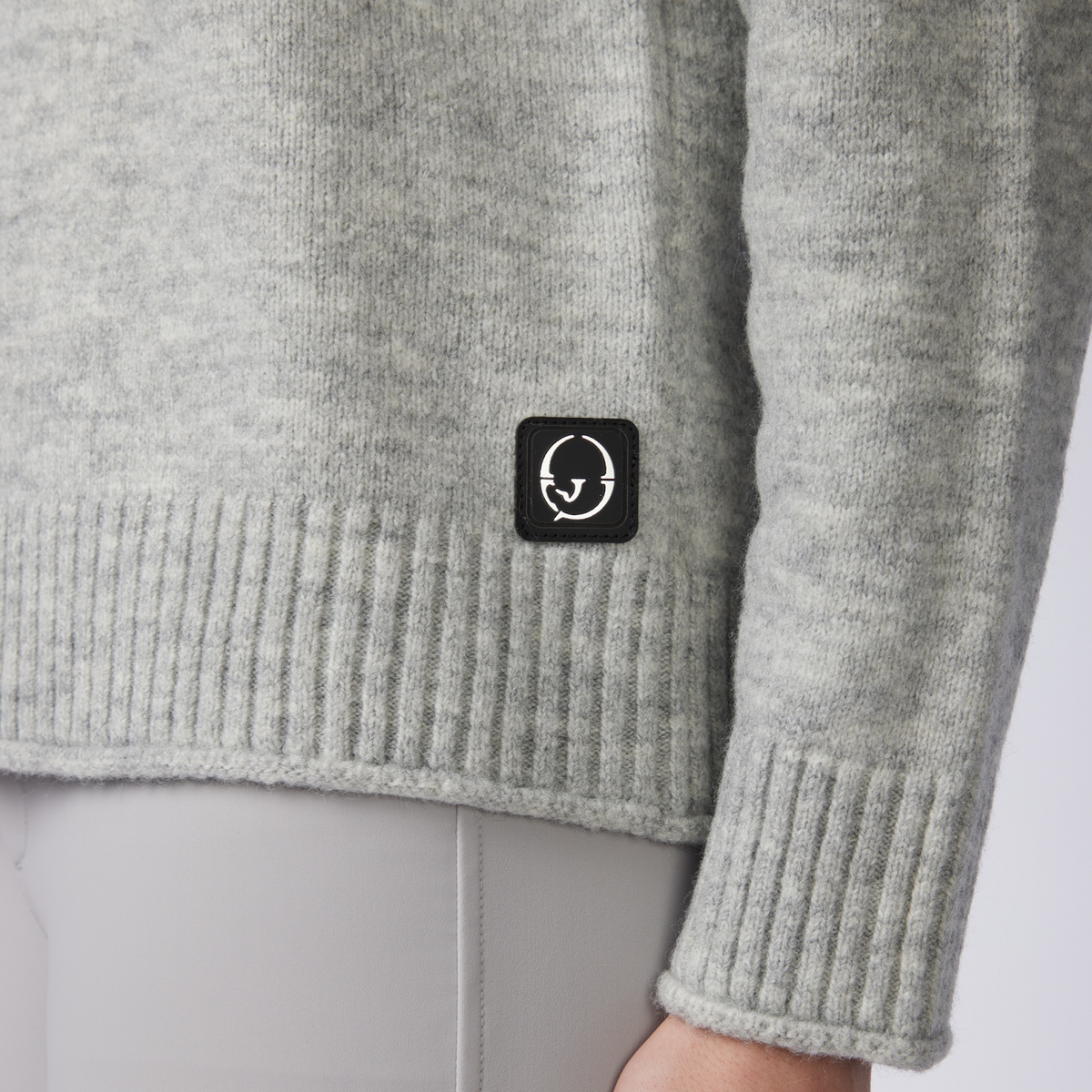 Vestrum Ladies Linyi Turtle Neck Sweater in pearl grey, premium Italian knitwear ideal for layering at the yard.