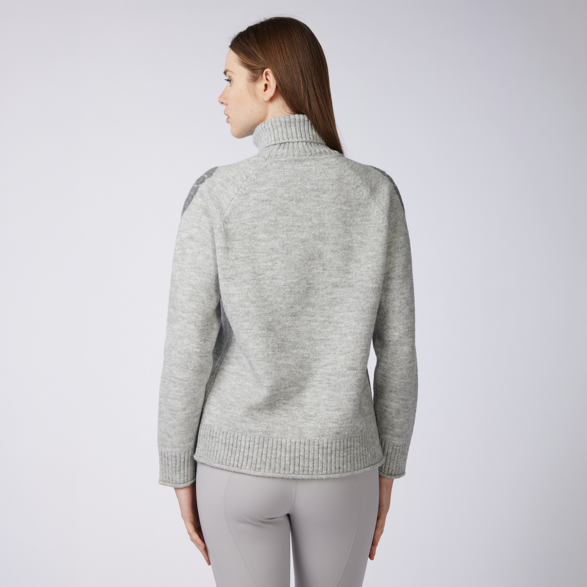 Vestrum Ladies Linyi Turtle Neck Sweater in pearl grey, warm knitted roll-neck jumper by Vestrum.