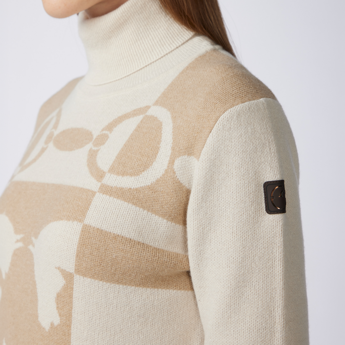 Vestrum Ladies Shenzen Turtle Neck Sweater in light beige and milk, knitted high-neck jumper with a flattering feminine fit.