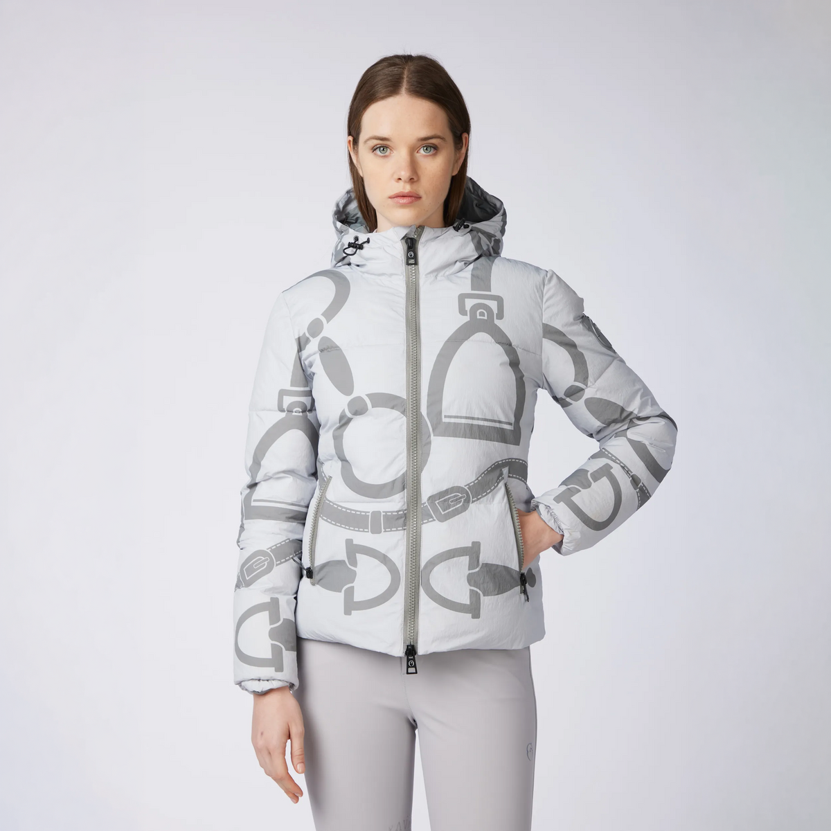 Vestrum Ladies Verbania Puffer Jacket in grey, a lightweight quilted puffer jacket for ladies with signature Vestrum styling.