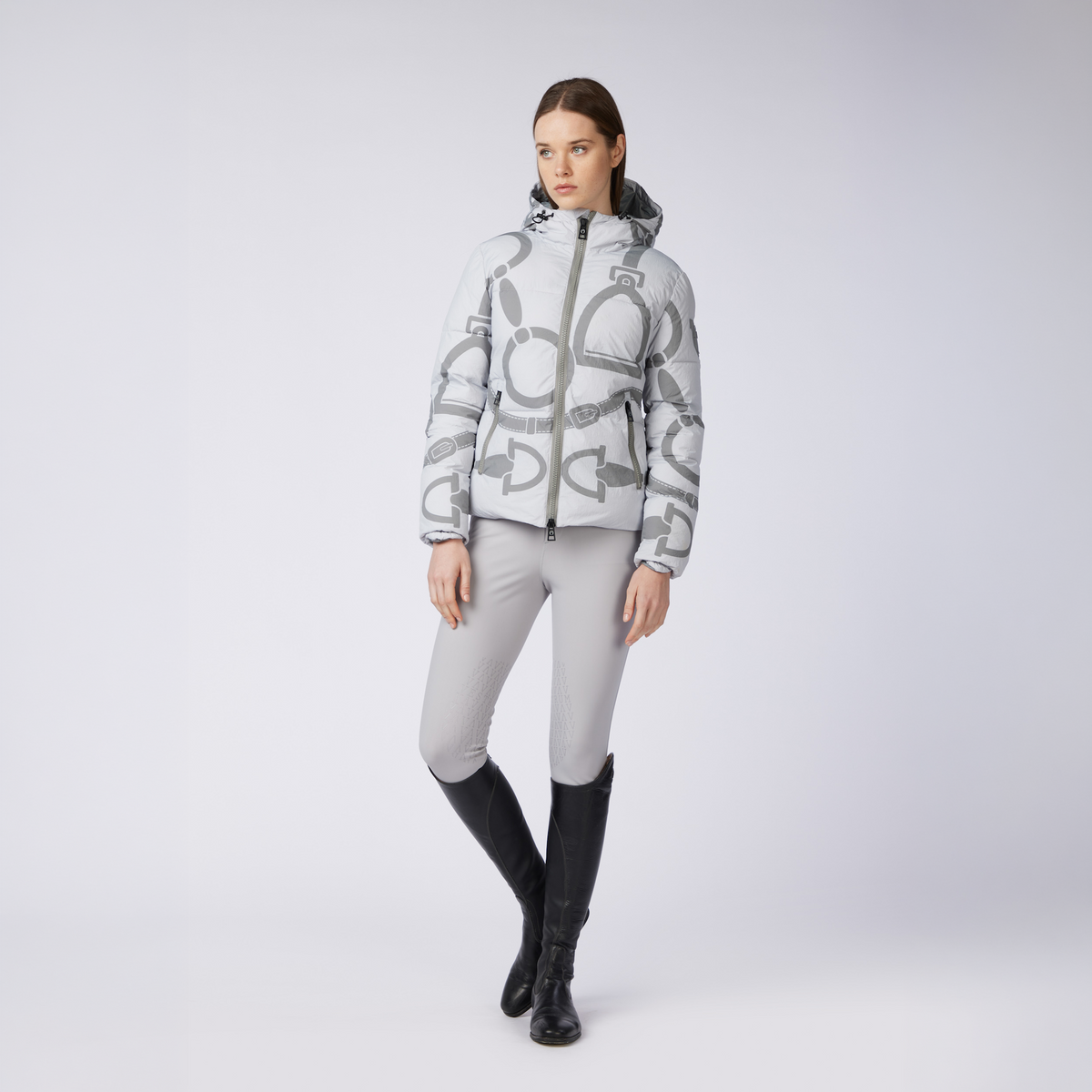 Vestrum Ladies Verbania Puffer Jacket in grey, showing the padded quilted design and smart feminine cut.