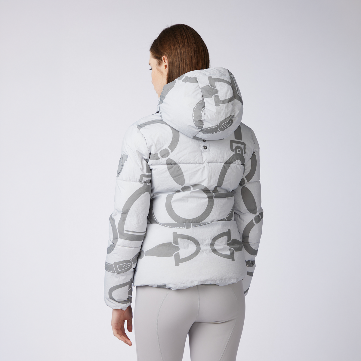 Vestrum Ladies Verbania Puffer Jacket in grey, premium Italian quilted jacket layered for cold-weather style.