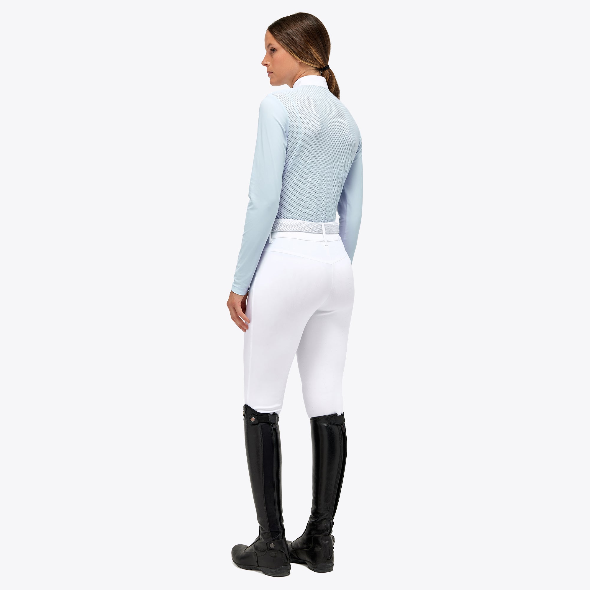 Cavalleria Toscana Ladies Perforated Zip Long Sleeve Shirt - Espayo Equestrian