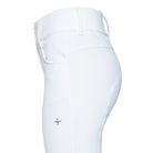 White Trolle Ladies Athlete High Waist Breeches with full grip, showcasing side view and tailored fit for riding or equestrian activities.