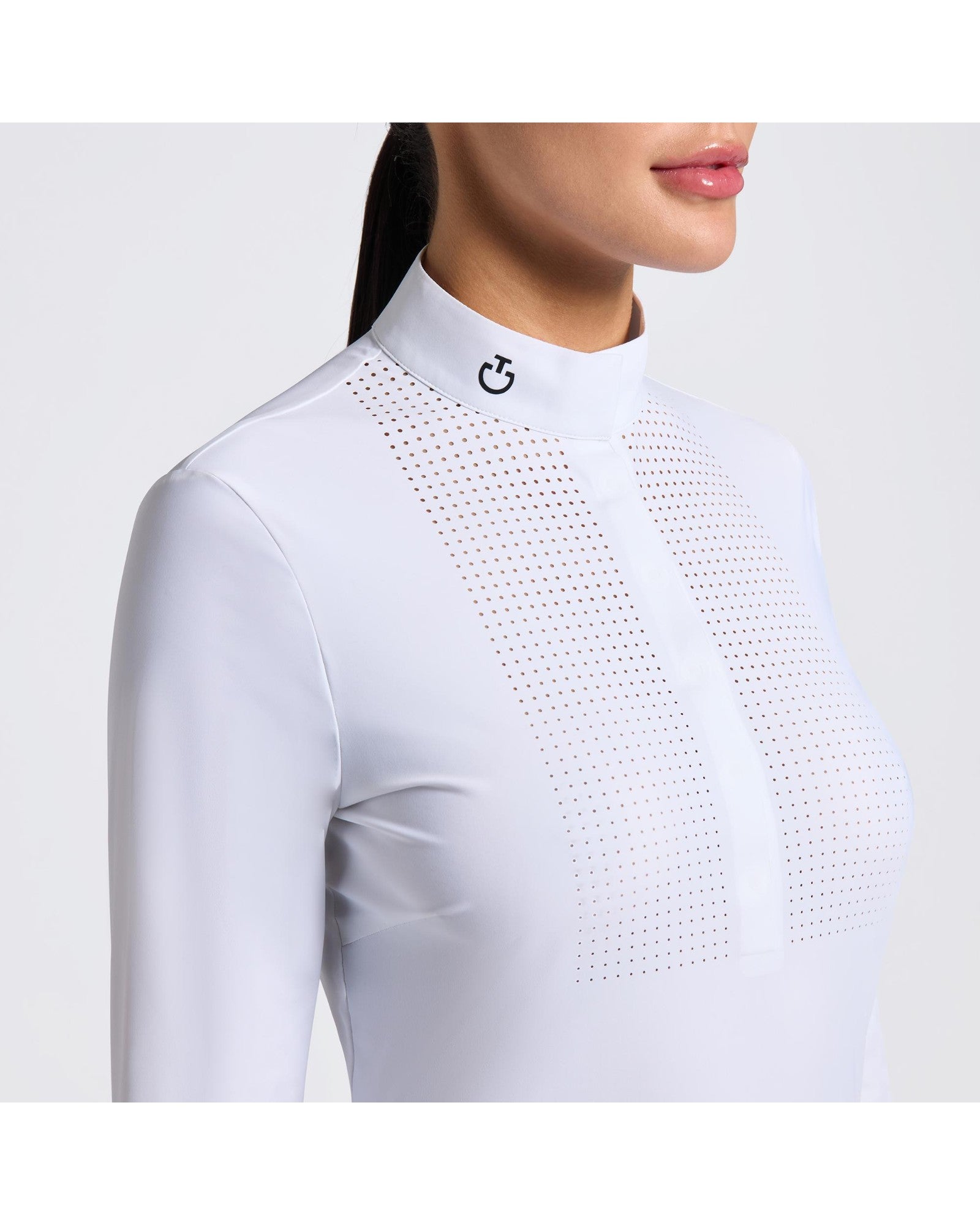 Cavalleria Toscana Ladies Heat Sealed Perforated Bib Long Sleeve Competition Shirt - Espayo Equestrian