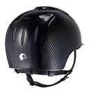 KEP Carbon riding helmet with naked shine finish, lightweight design, back view showing sleek black carbon exterior.