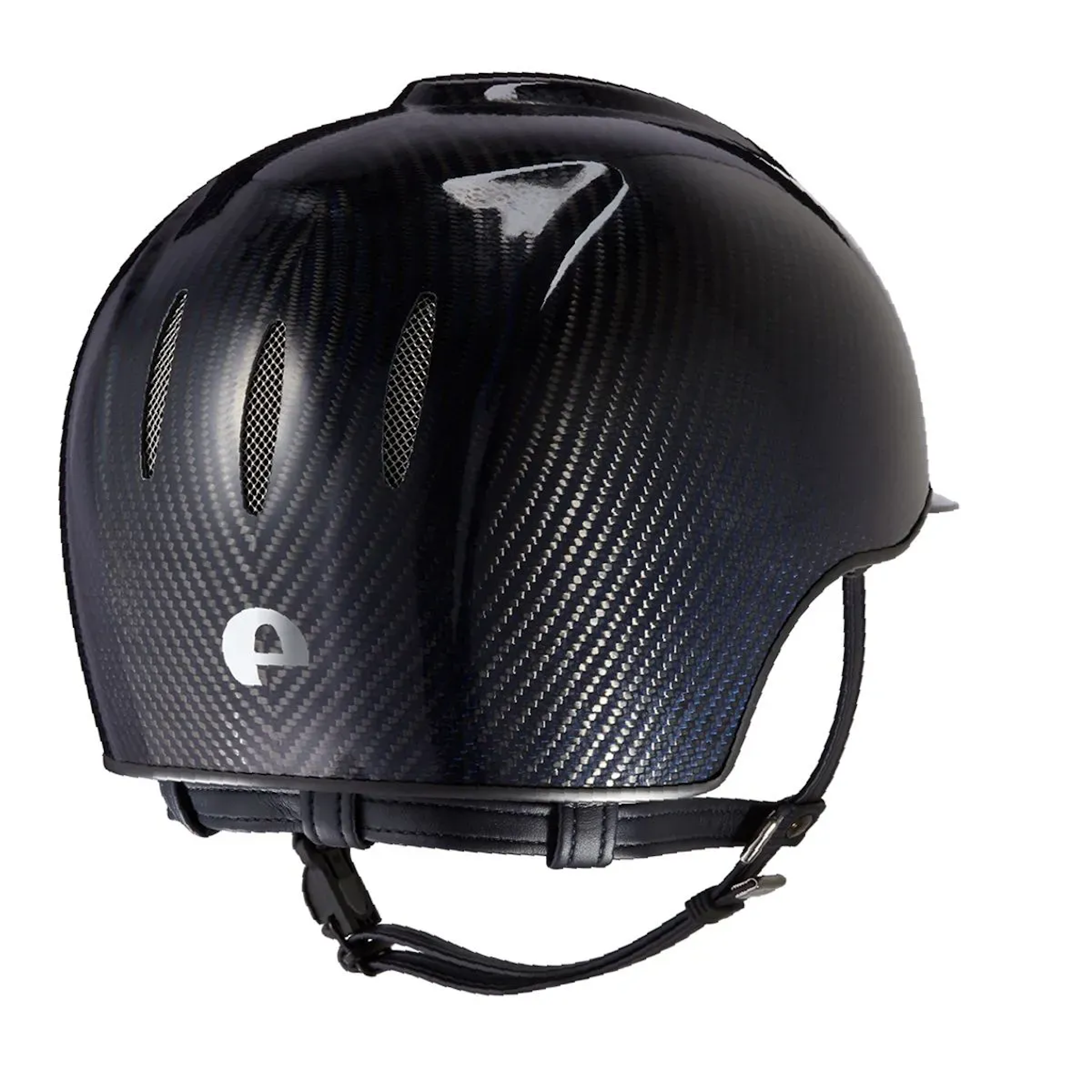 KEP Carbon riding helmet with naked shine finish, lightweight design, back view showing sleek black carbon exterior.