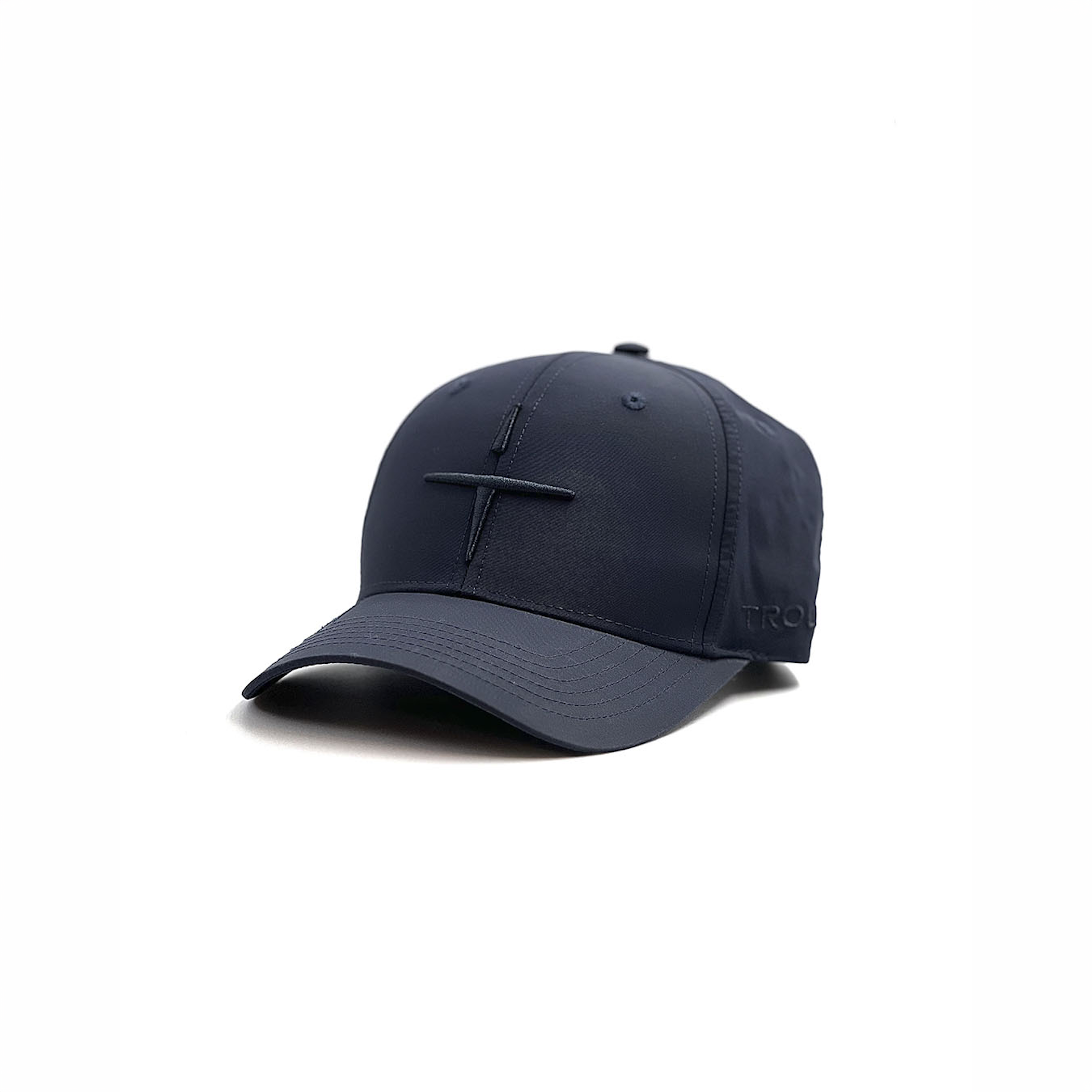 Navy Trolle unisex star logo cap featuring a curved brim and adjustable strap, casual headwear for men and women