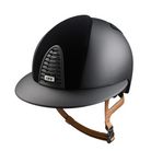 KEP Cromo 2.0 Matt Polo Riding Helmet with Front & Rear Velvet Inserts - Beige Chin Strap - Espayo Equestrian