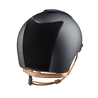 KEP Cromo 2.0 Matt Riding Helmet with Front & Rear Velvet Inserts - Beige Chin Strap - Espayo Equestrian