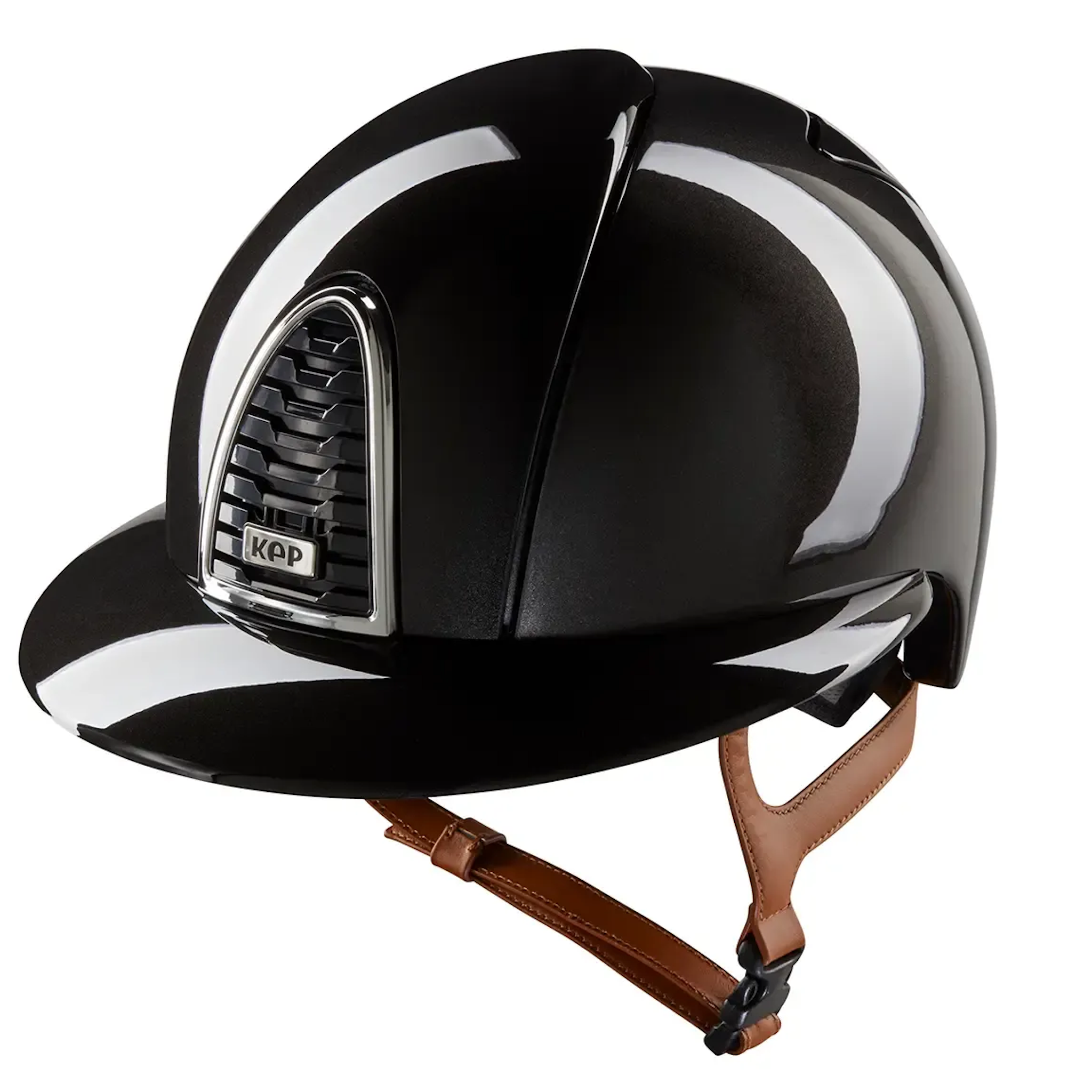KEP Cromo 2.0 Shine Polo Visor Riding Helmet with Beige Chinstrap - Espayo Equestrian