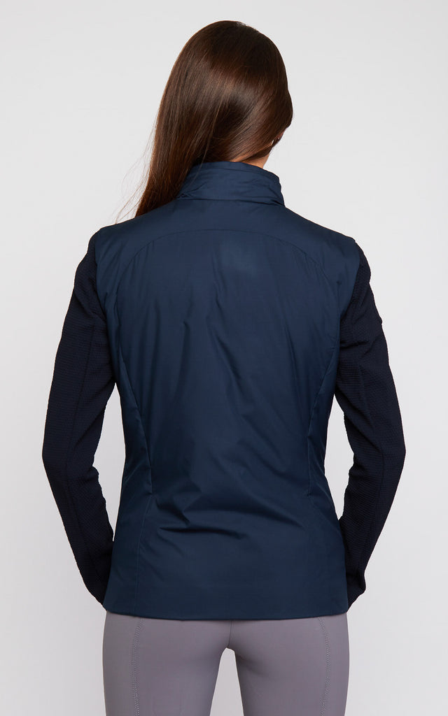 Ladies Cavalleria Toscana Lightweight Down Puffer Jacket In Nylon And Embossed Jersey - Espayo Equestrian