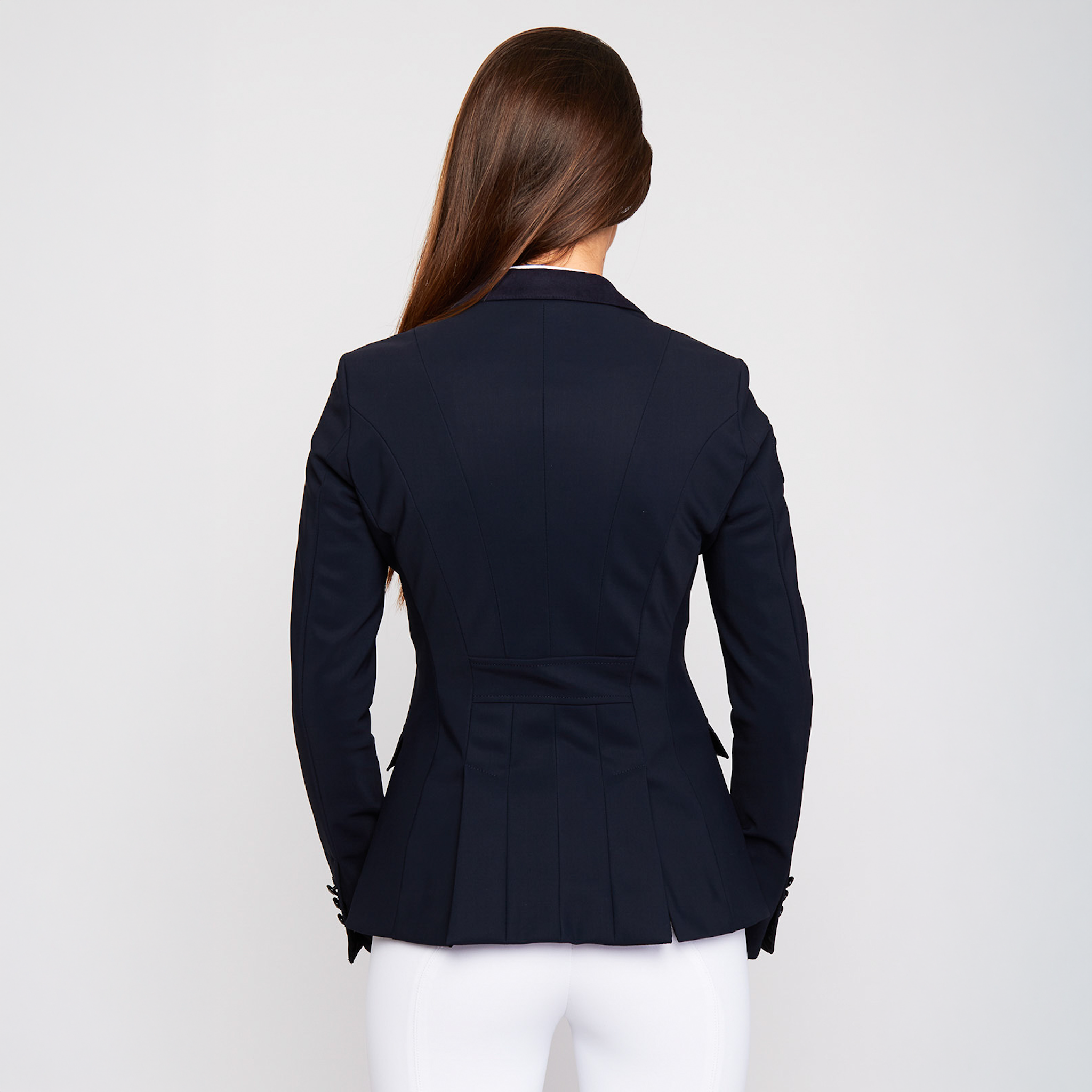 Navy Cavalleria Toscana Ladies GP Jacket for show jumping, tailored fit with stylish design and high-quality craftsmanship.