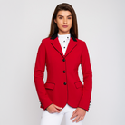 Red Cavalleria Toscana Ladies GP Show Jacket with tailored fit and elegant design, suitable for equestrian events.