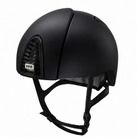 Shiny chrome KEP Cromo 2.0 jockey riding helmet with adjustable straps and ventilation for equestrian riding.