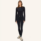 Dada Sport Ladies Kira Long Sleeve T-Shirt in navy, front view