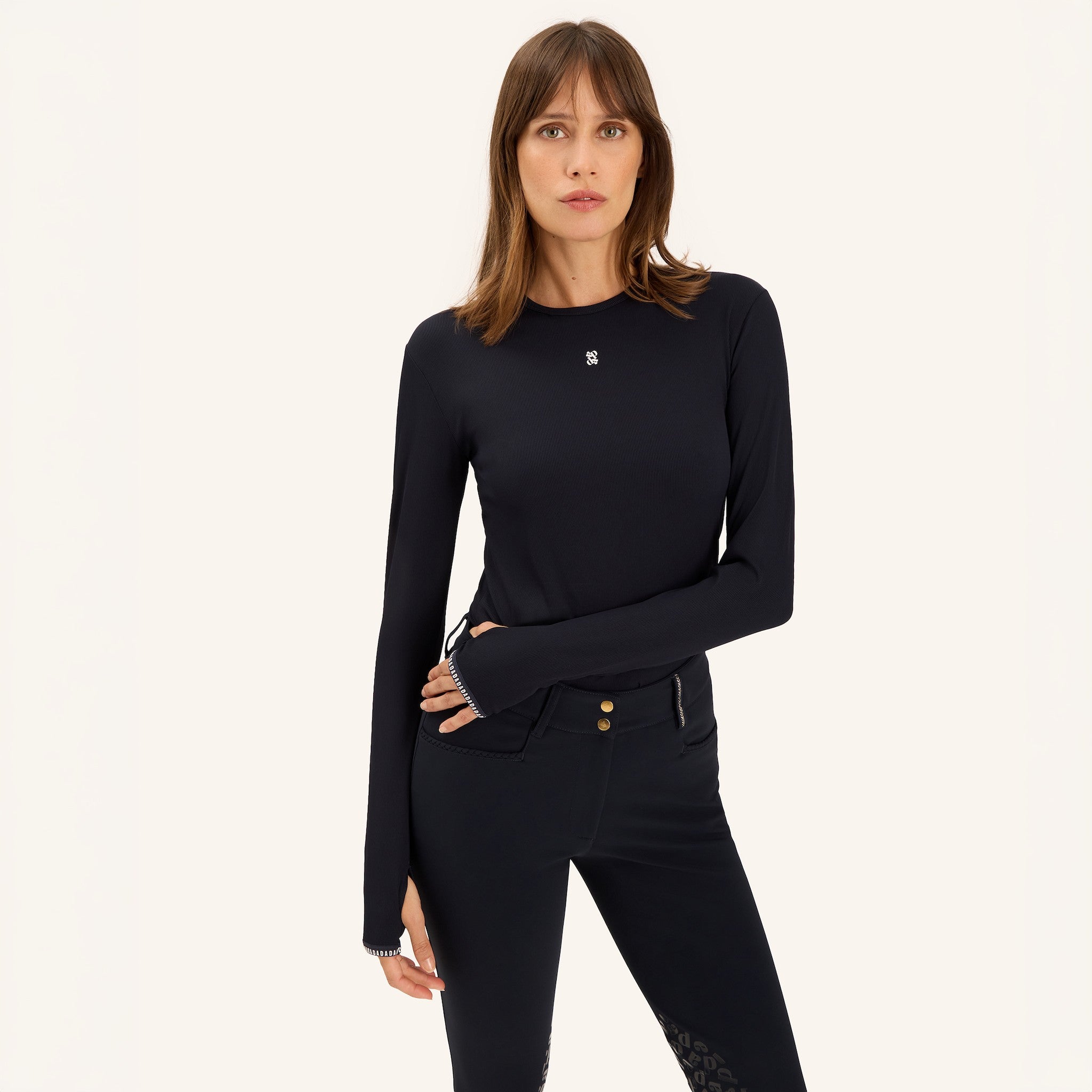Dada Sport Ladies Kira Long Sleeve T-Shirt in navy