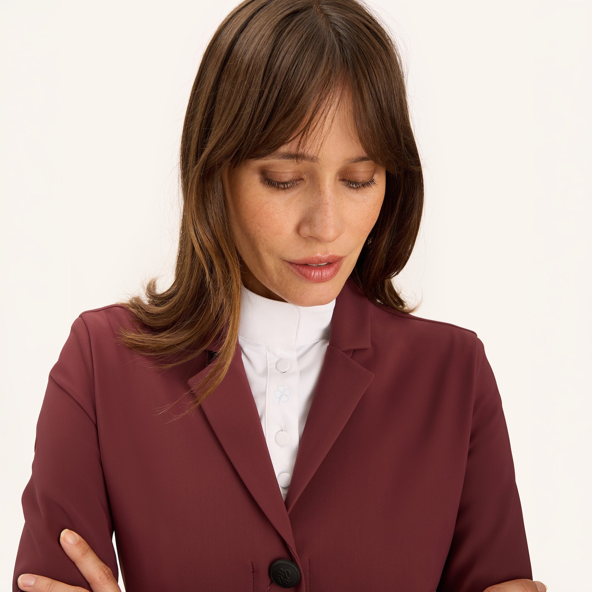 Dada Sport Ladies New Vienna Show Jacket in burgundy, detail