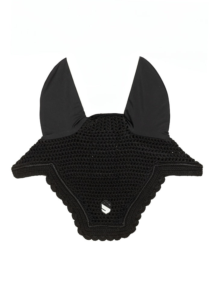 Samshield Flyshield embroidery saddle veil with detailed embroidery and breathable fabric, designed for horse riding comfort.