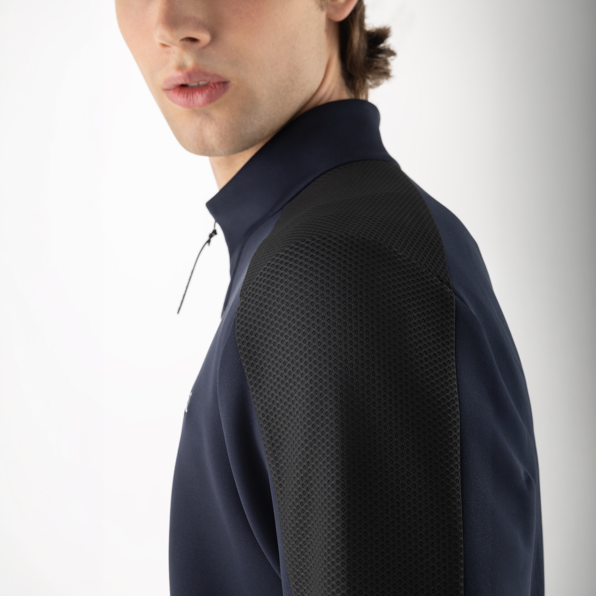 Equiline men's Celfa full zip sweatshirt with a stand collar, casual fit, and ribbed cuffs, ideal for comfortable everyday wear.