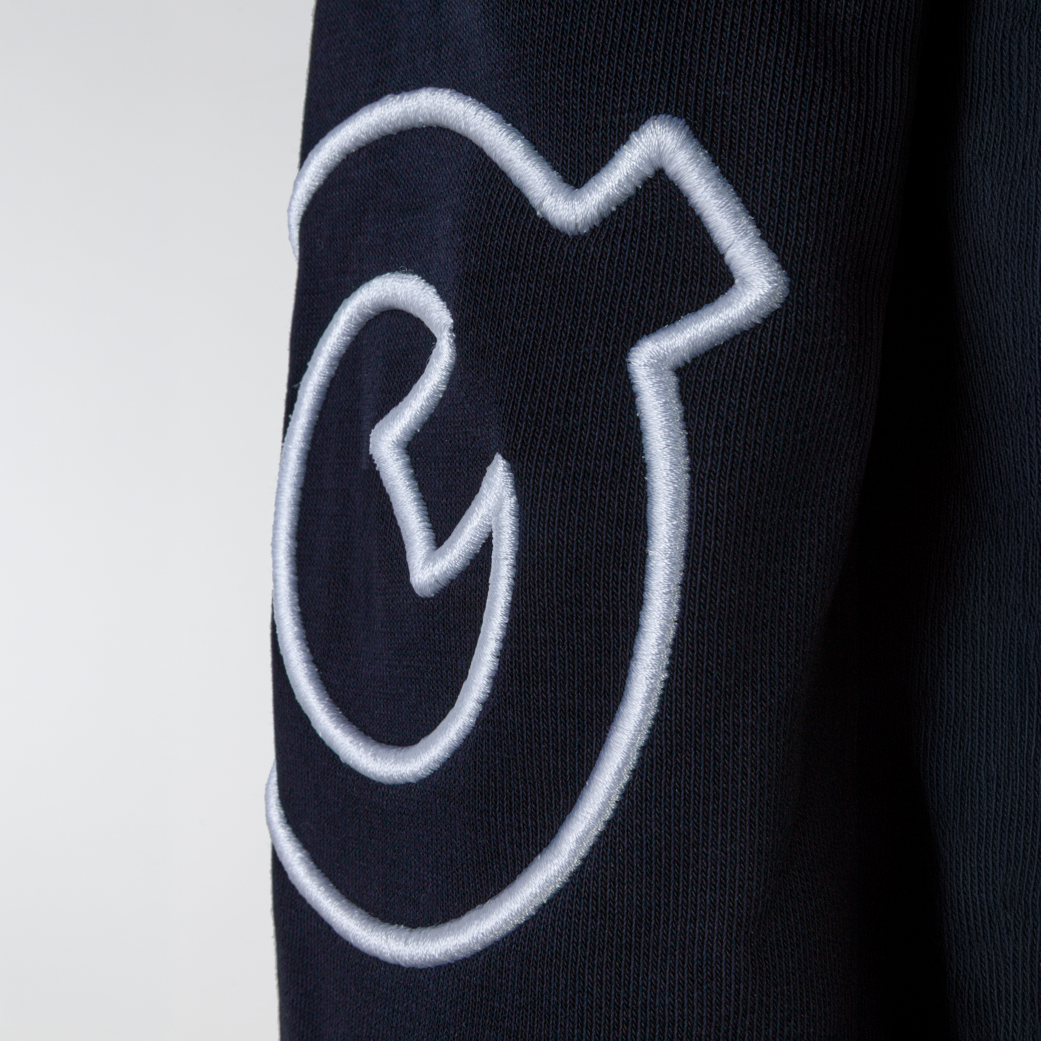 Navy Equiline Ladies Carly crewneck sweater made of soft knit fabric, featuring a relaxed fit and subtle branding details.