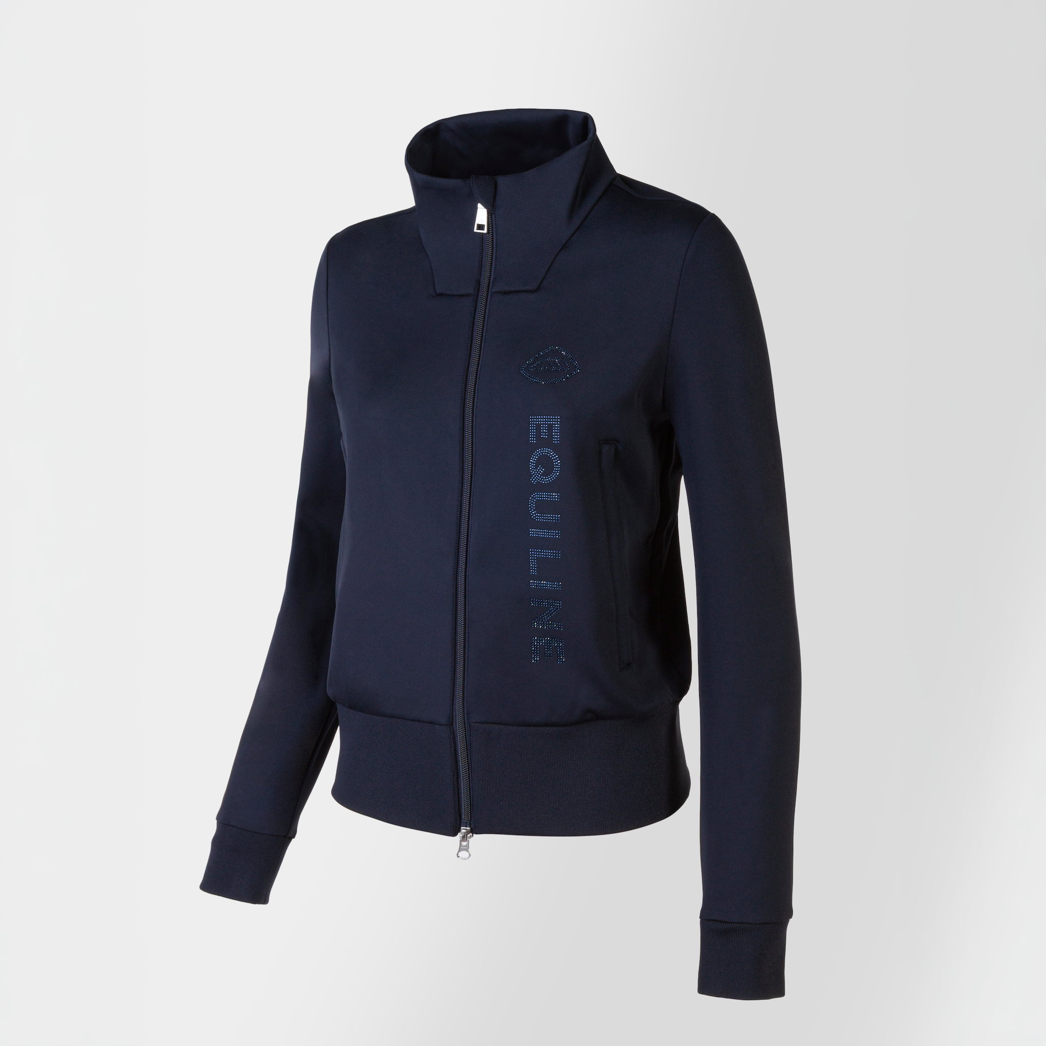 Equiline Ladies Glempa full-zip sweatshirt showing a casual zip-up hoodie with a high collar and relaxed fit.